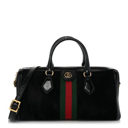Gucci Suede Patent GG Web Medium Ophidia Boston Black 1 of 11
