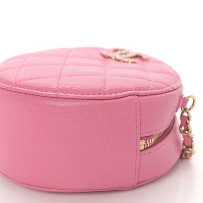Chanel Caviar Quilted Gripoix CC Round Clutch With Chain Pink 6 of 11