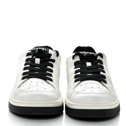 Chanel Calfskin Womens Logo Sneakers 40.5 White Black 2 of 9