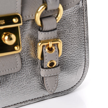 Miu Miu Metallic Goatskin Madras Crossbody Bag Chrome 11 of 12