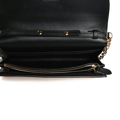 Burberry Haymarket Check Henley Wallet On Chain Black 5 of 11