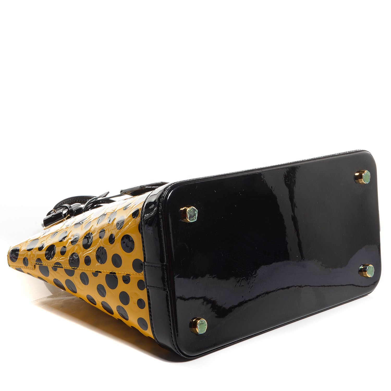 Louis Vuitton Vernis Kusama Infinity Dots Lockit MM Yellow 4 of 7