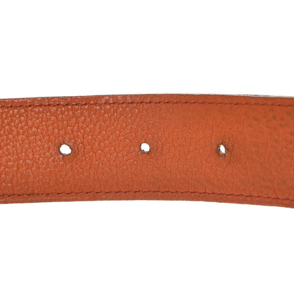 Hermes Box Togo 32mm H Belt 90 Black Orange 9 of 11