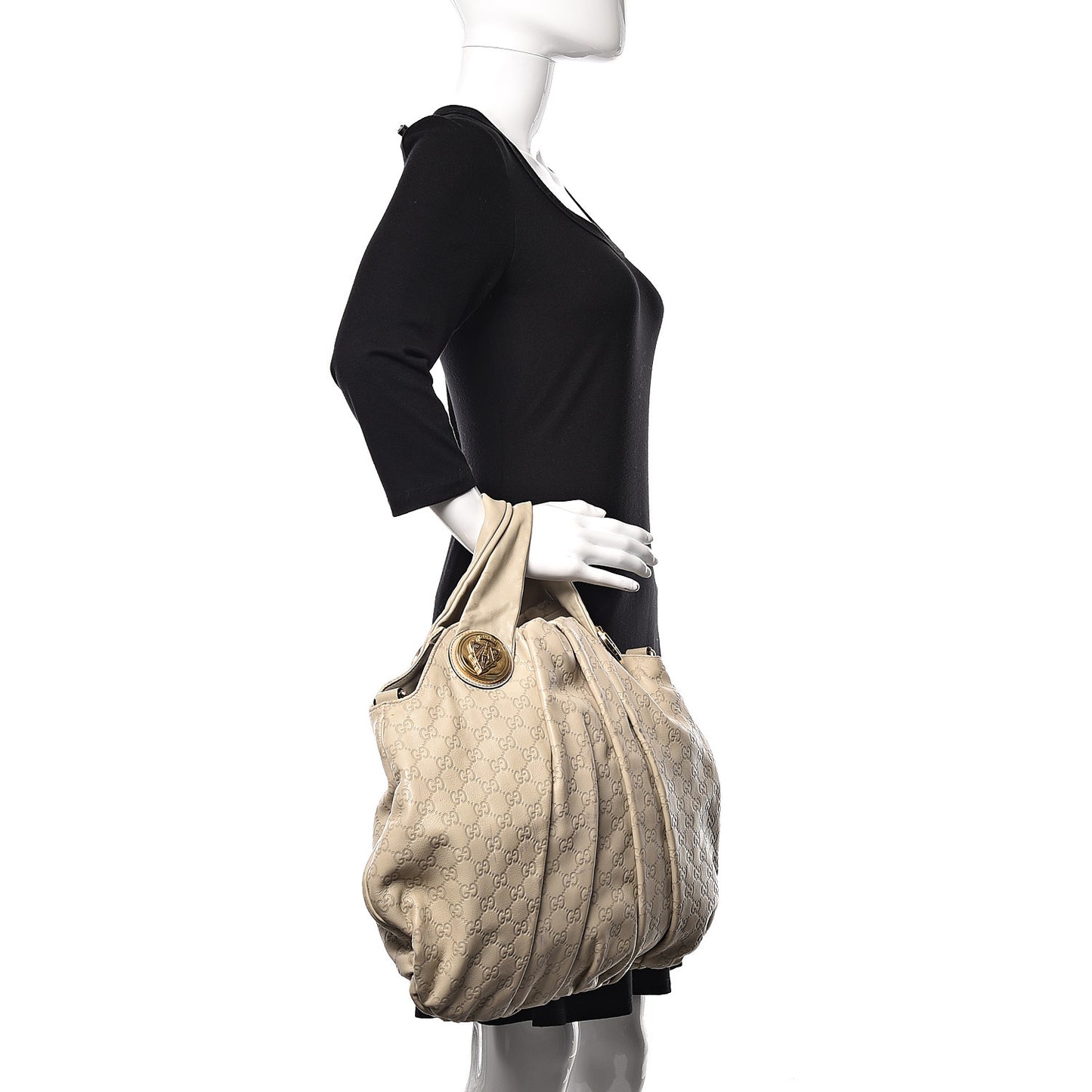 Guccissima Medium Hysteria Top Handle Bag Off White