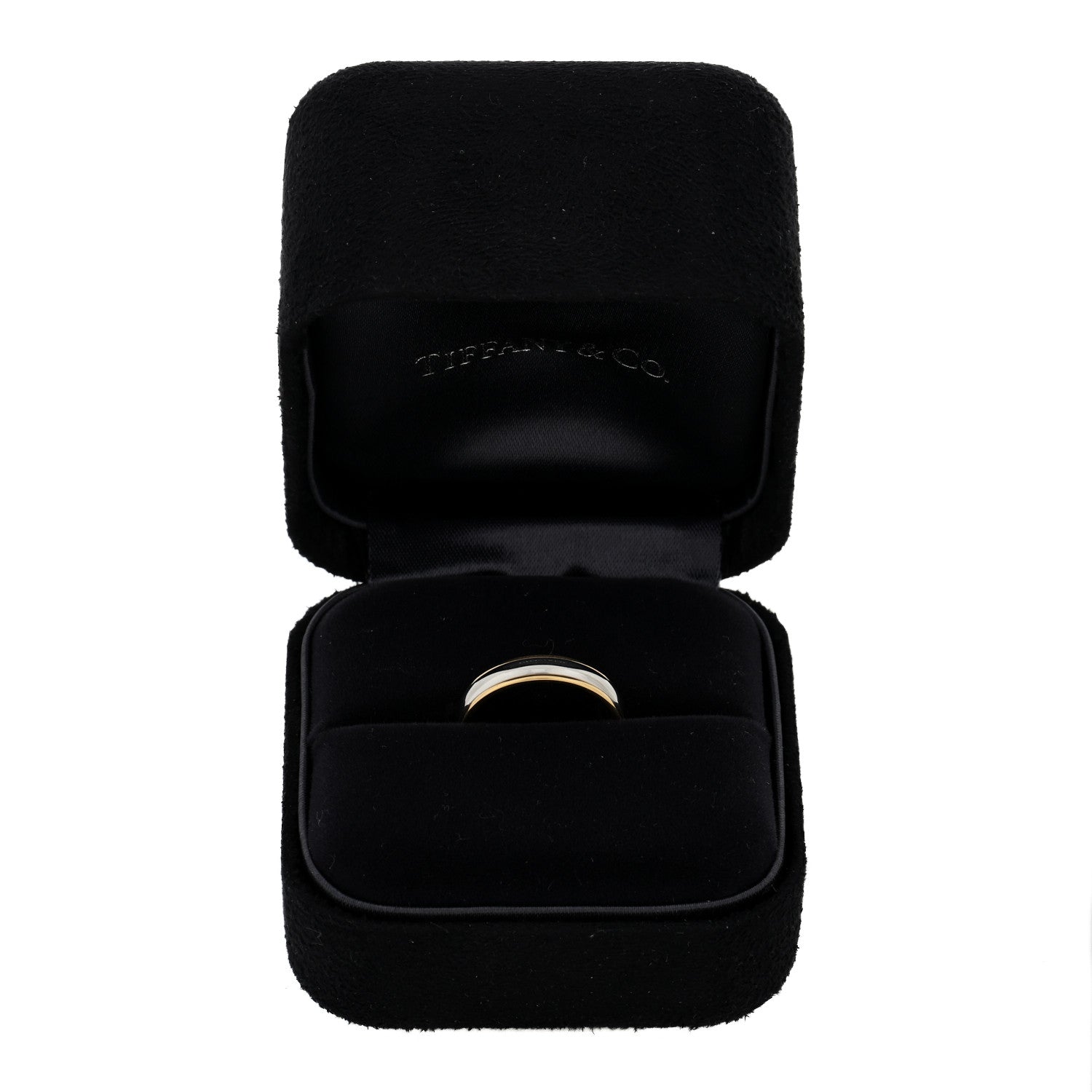 Tiffany Platinum 18K Yellow Gold Lucida 4mm Band Ring 52 6 5 of 5