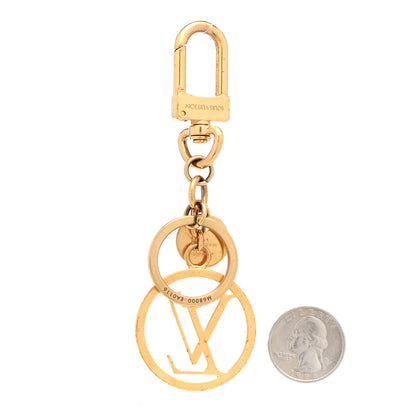 Louis Vuitton Metal LV Circle Bag Charm Key Holder Gold 2 of 6