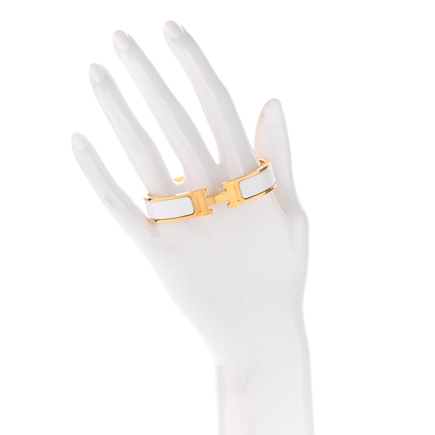 Hermes Enamel Narrow Clic Clac H Bracelet PM White 2 of 5