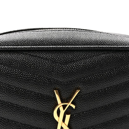 Saint Laurent Grain De Poudre Matelasse Monogram Mini Lou Camera Bag Black 7 of 9