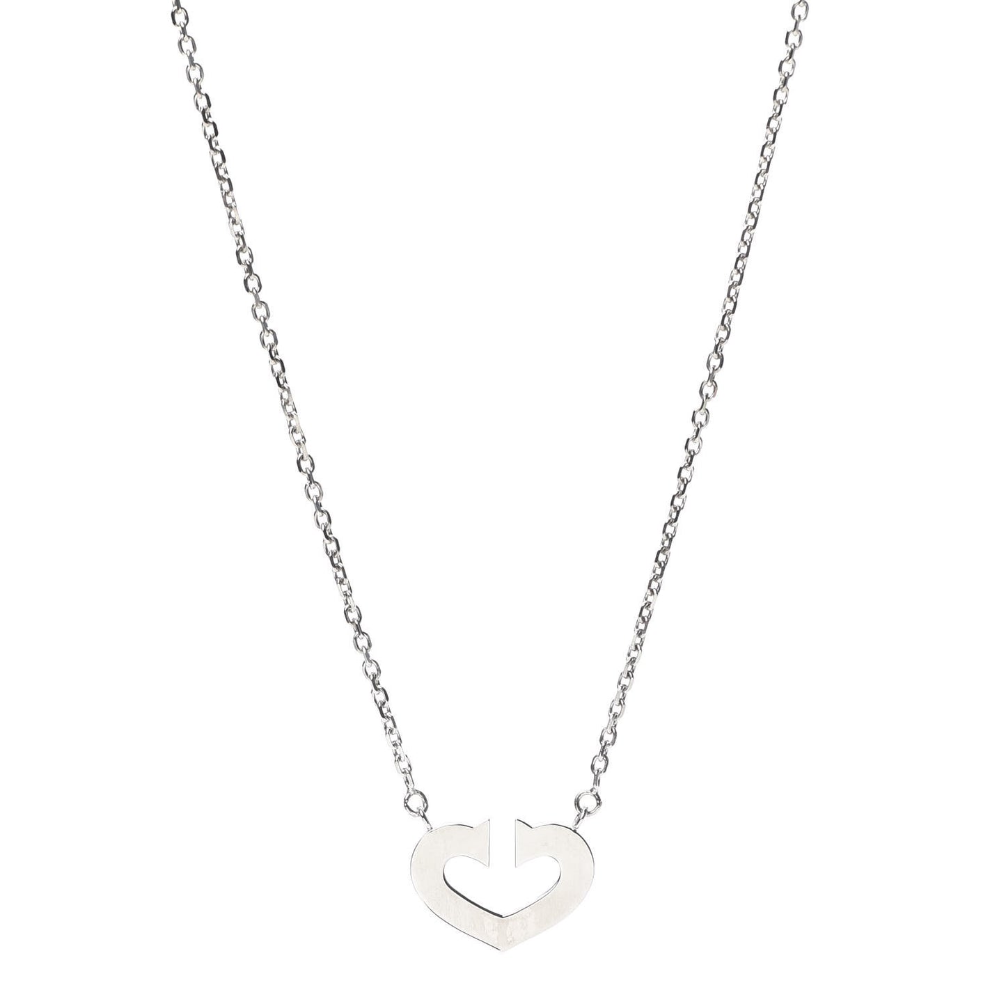 18K White Gold Medium Hearts and Symbols Necklace