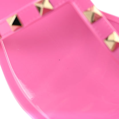 Valentino Garavani PVC Jelly Rockstud Caged Flat Thong Sandals 38 Dawn Pink 9 of 10