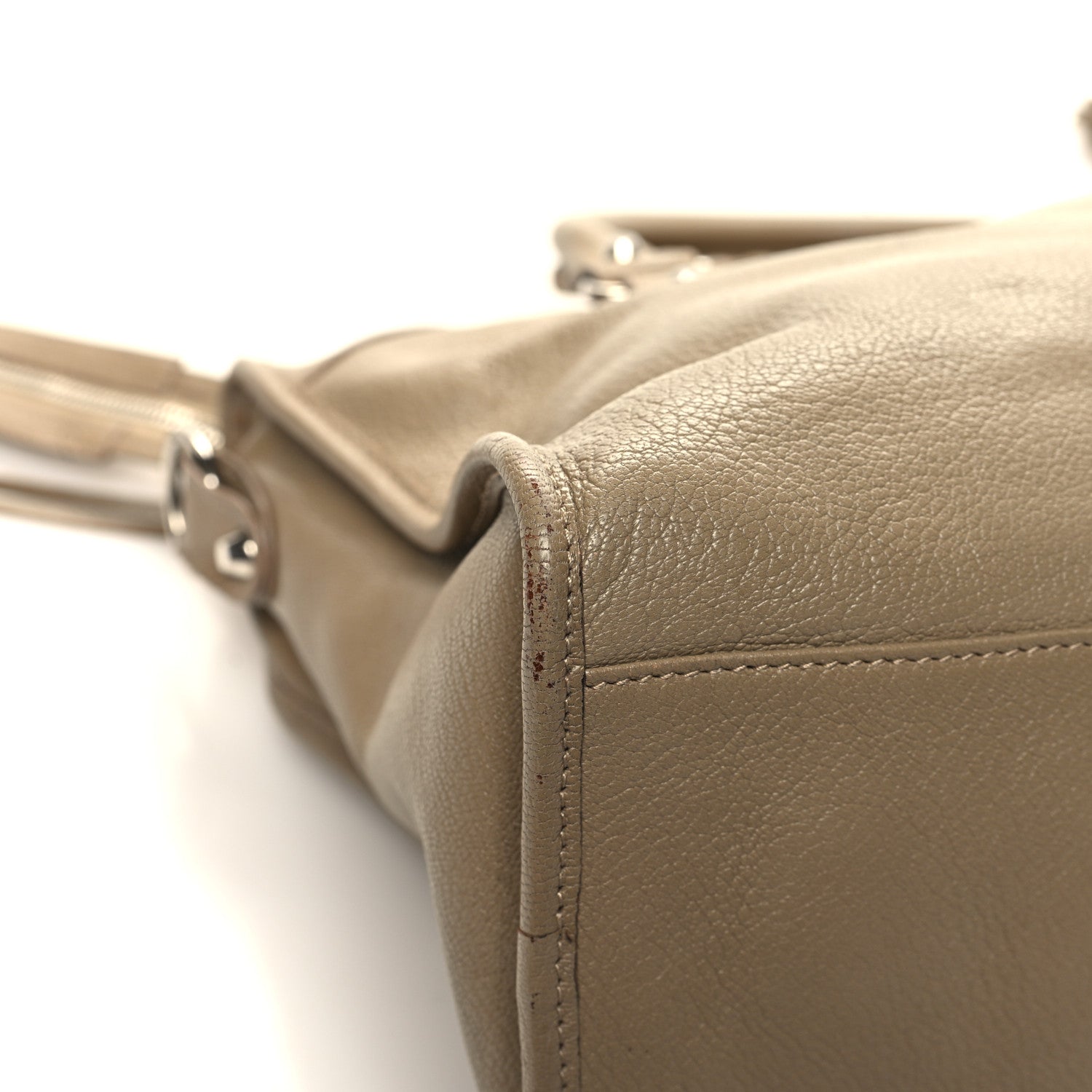 Balenciaga Chevre Silver Metallic Edge Hardware City Beige Dune Argille 11 of 16