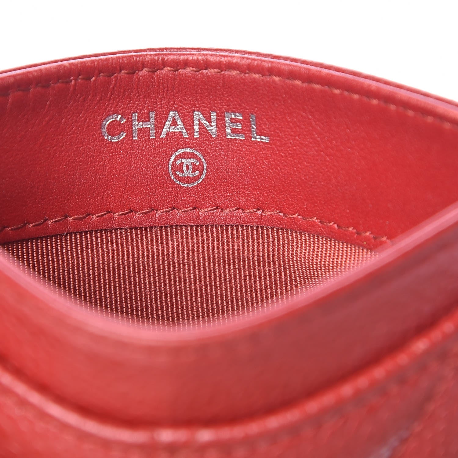 Chanel Caviar Quilted Card Holder Dark Red 6 of 11
