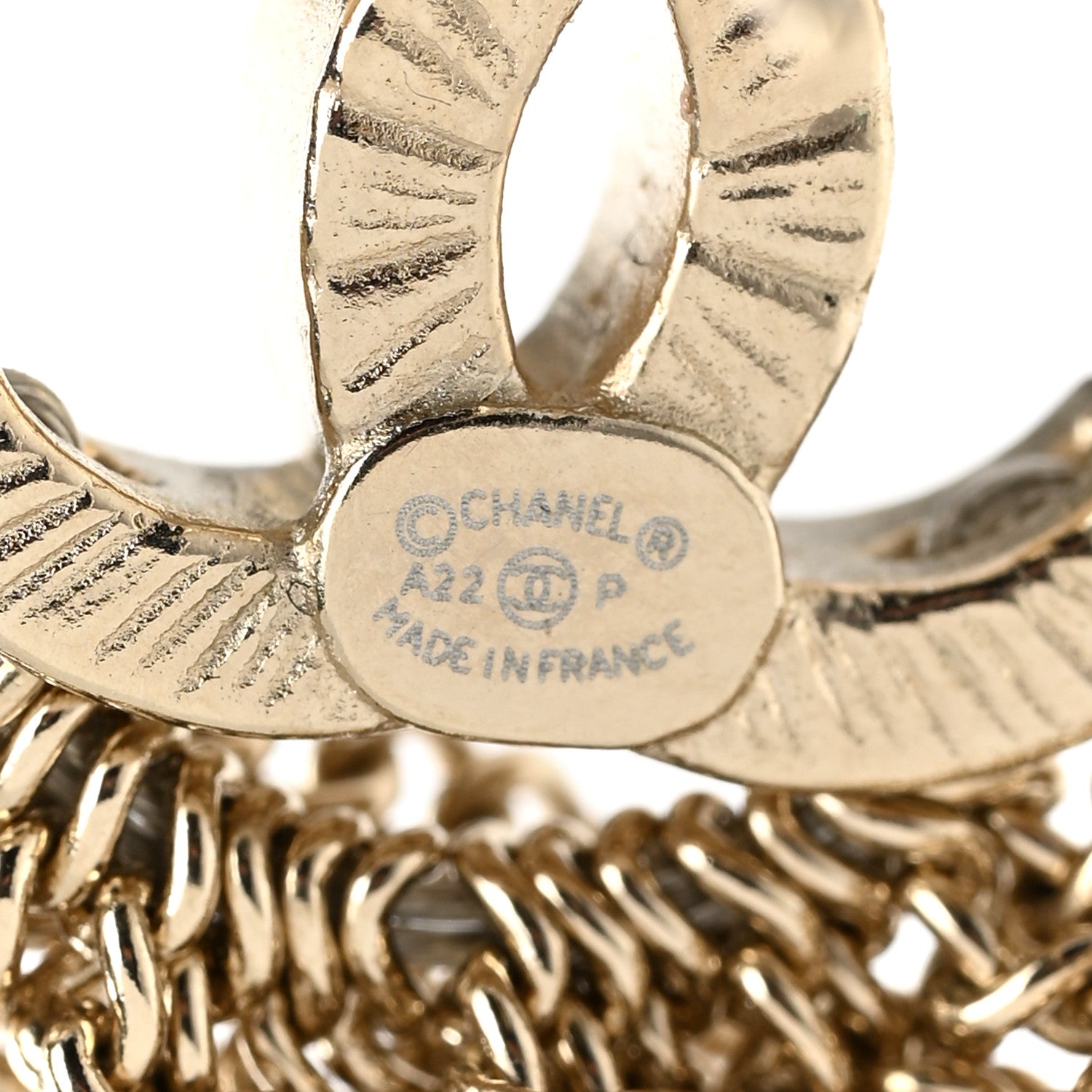 Chanel Metal CC Multi Strand Chain Drop Earrings Gold 4 of 5