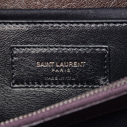 Saint Laurent Sheepskin Matelasse Chevron Monogram Large College Satchel Black Tulip 7 of 17