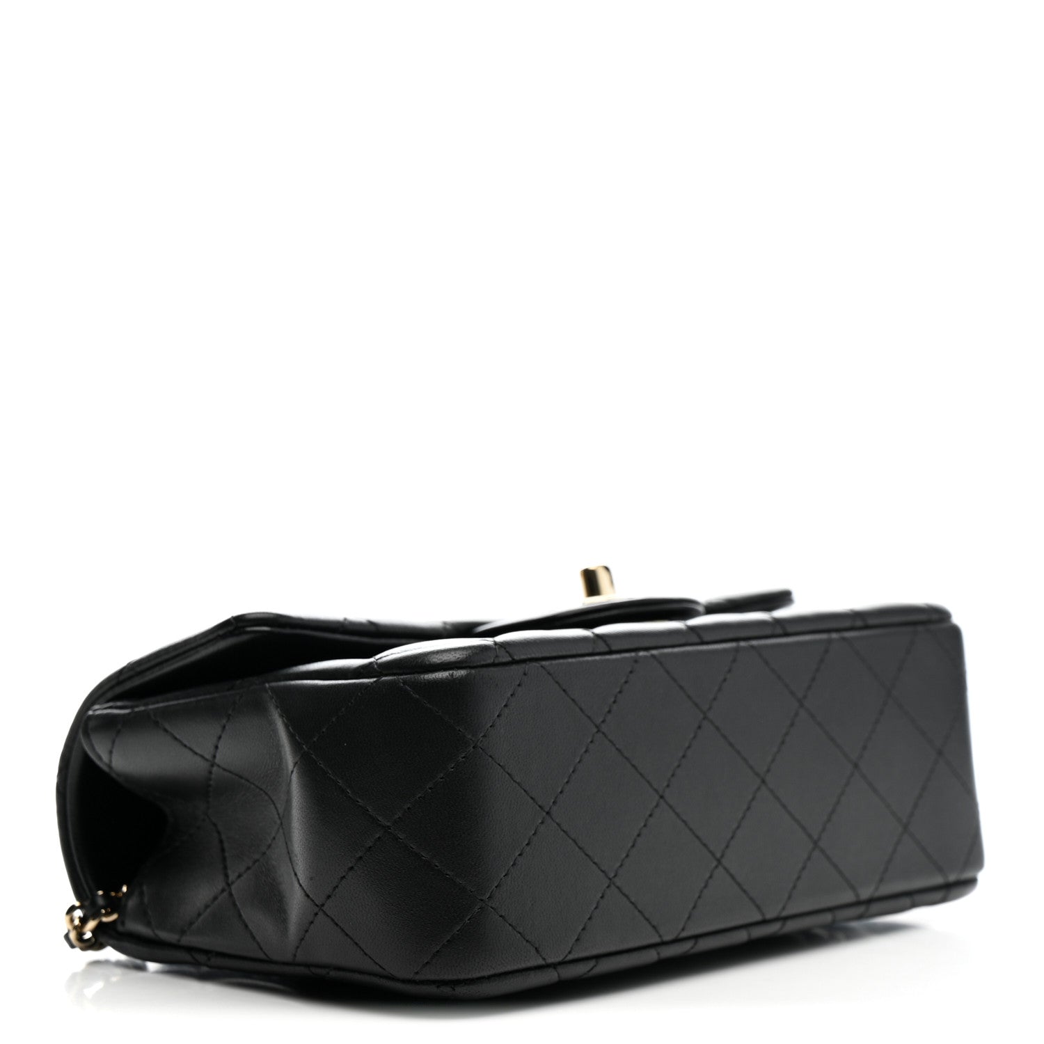 Chanel Lambskin Quilted Mini Top Handle Rectangular Flap Black 4 of 11