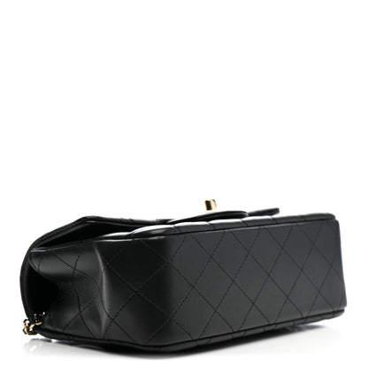Chanel Lambskin Quilted Mini Top Handle Rectangular Flap Black 4 of 11