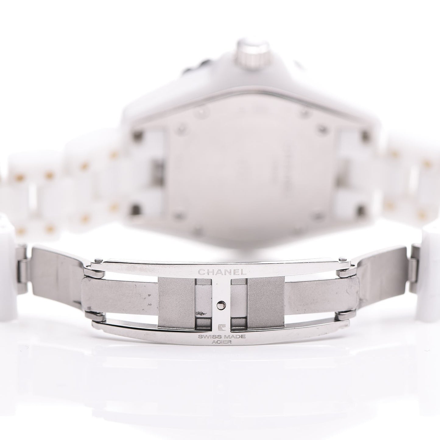 Stainless Steel Ceramic Diamond 33mm J12 Quartz Watch White