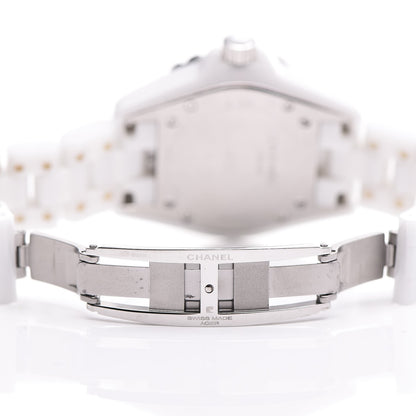 Chanel Stainless Steel Ceramic Diamond 33mm J12 Quartz Watch White 12 of 12