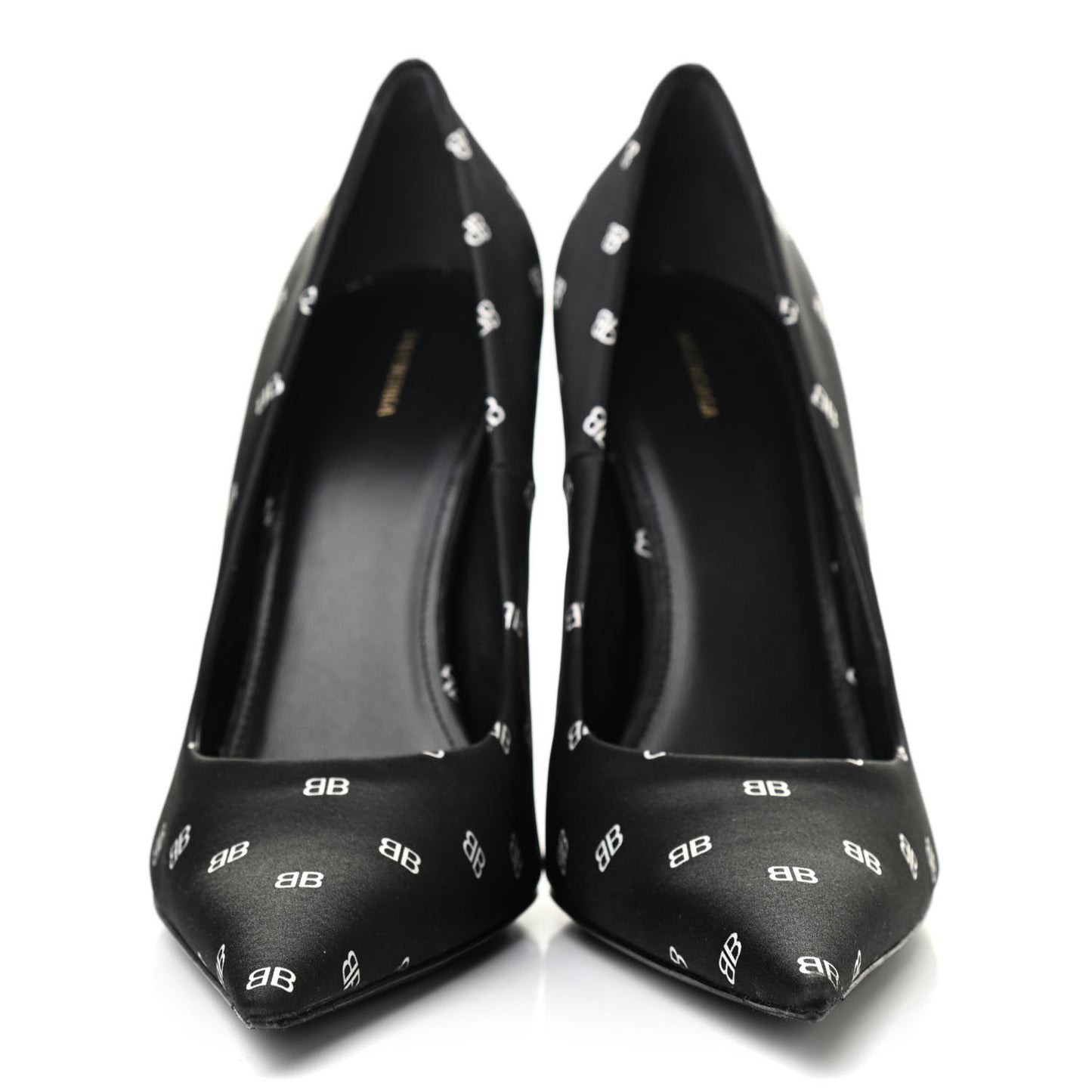 Crepe Satin BB Allover Logo Knife 100mm Pumps 40 Black