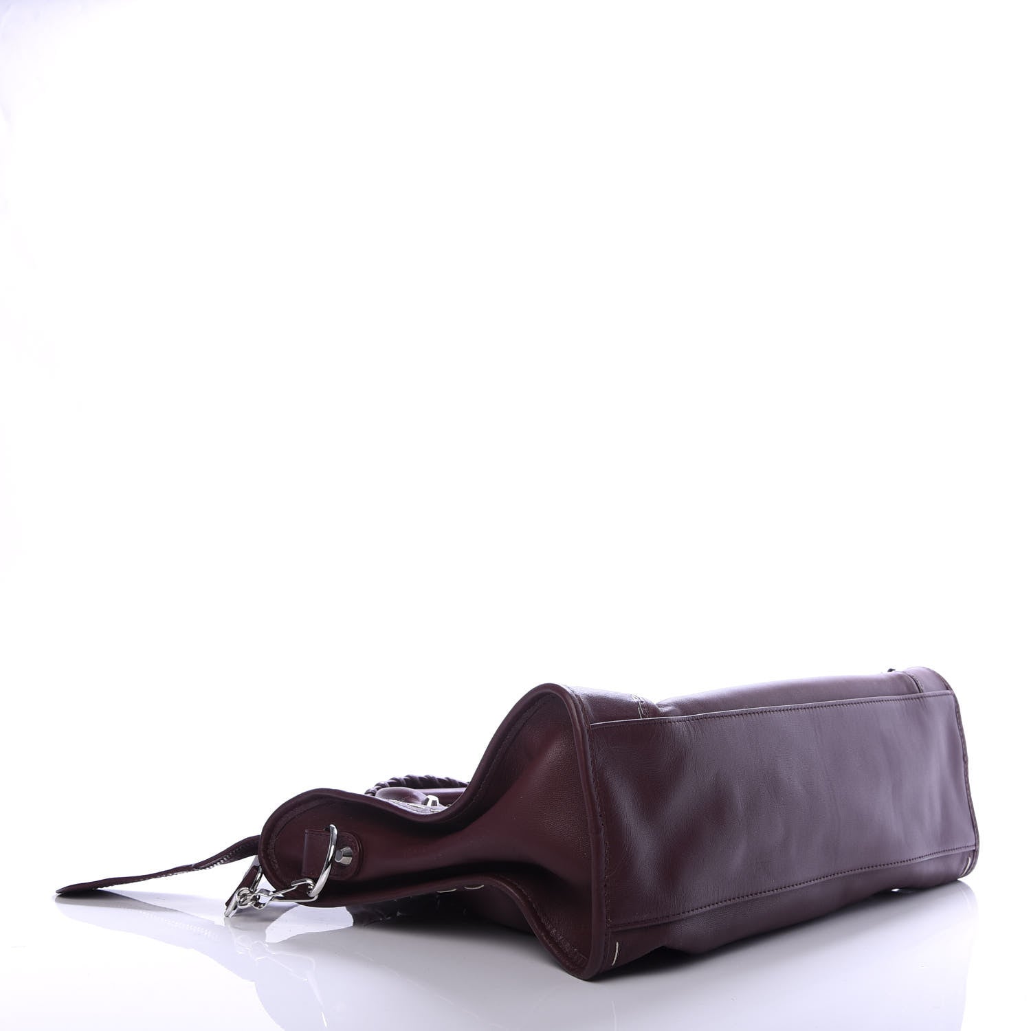 Balenciaga Calfskin Topstitch Classic Silver Hardware City Rouge Lie De Vin 4 of 10