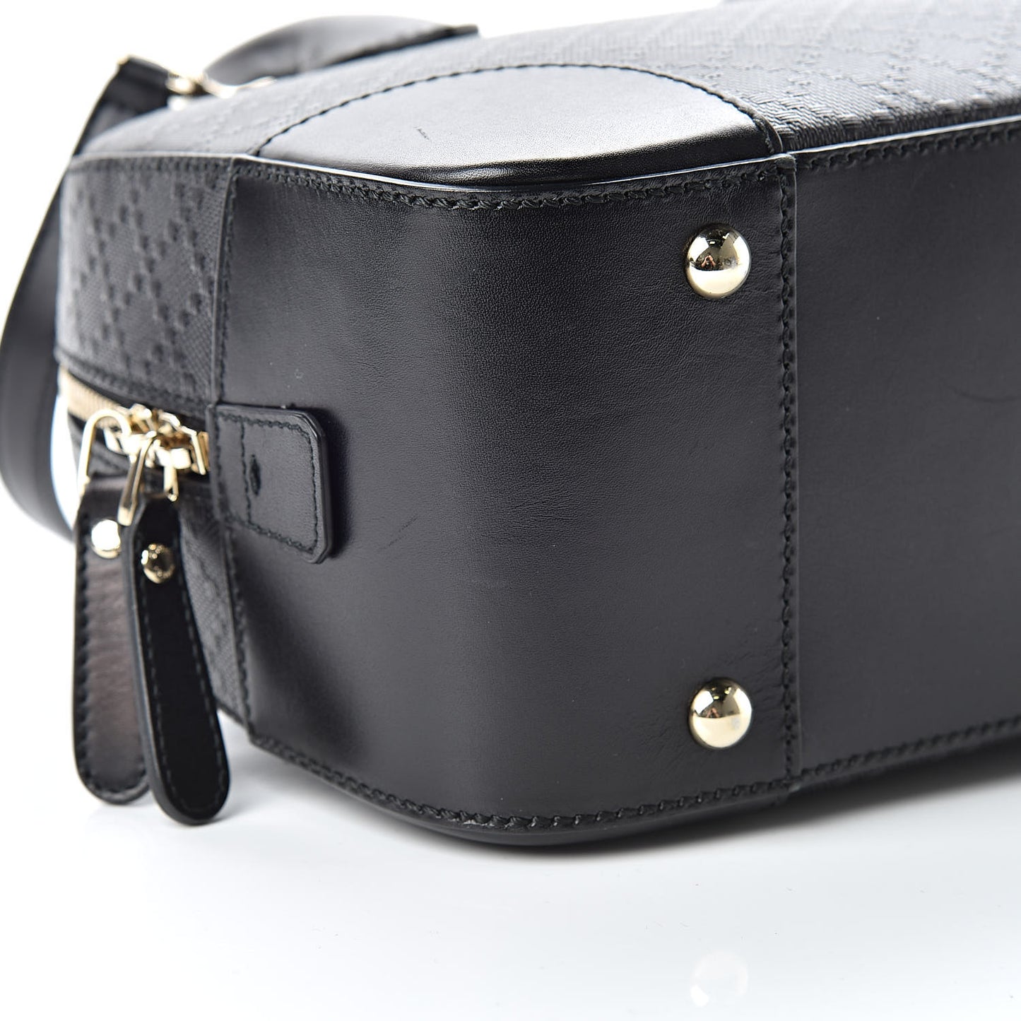 Calfskin Diamante Small Top Handle Bag Black