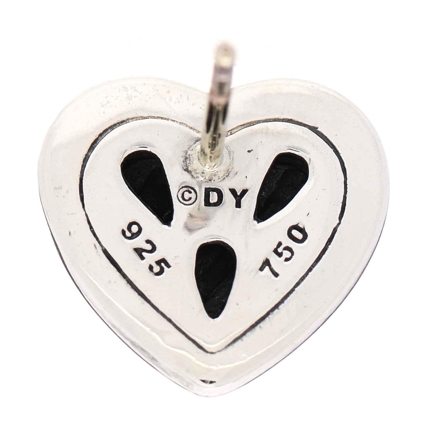 Sterling Silver 18K Yellow Gold Cable Heart Earrings