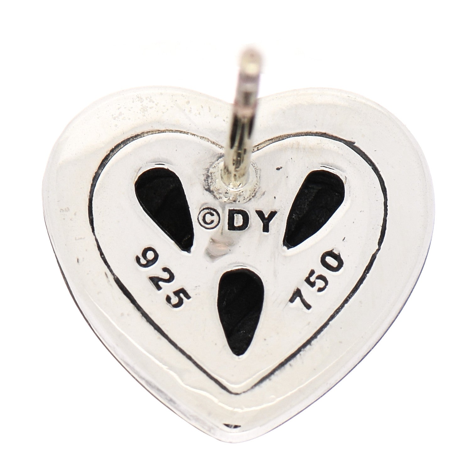 David Yurman Sterling Silver 18K Yellow Gold Cable Heart Earrings 5 of 5