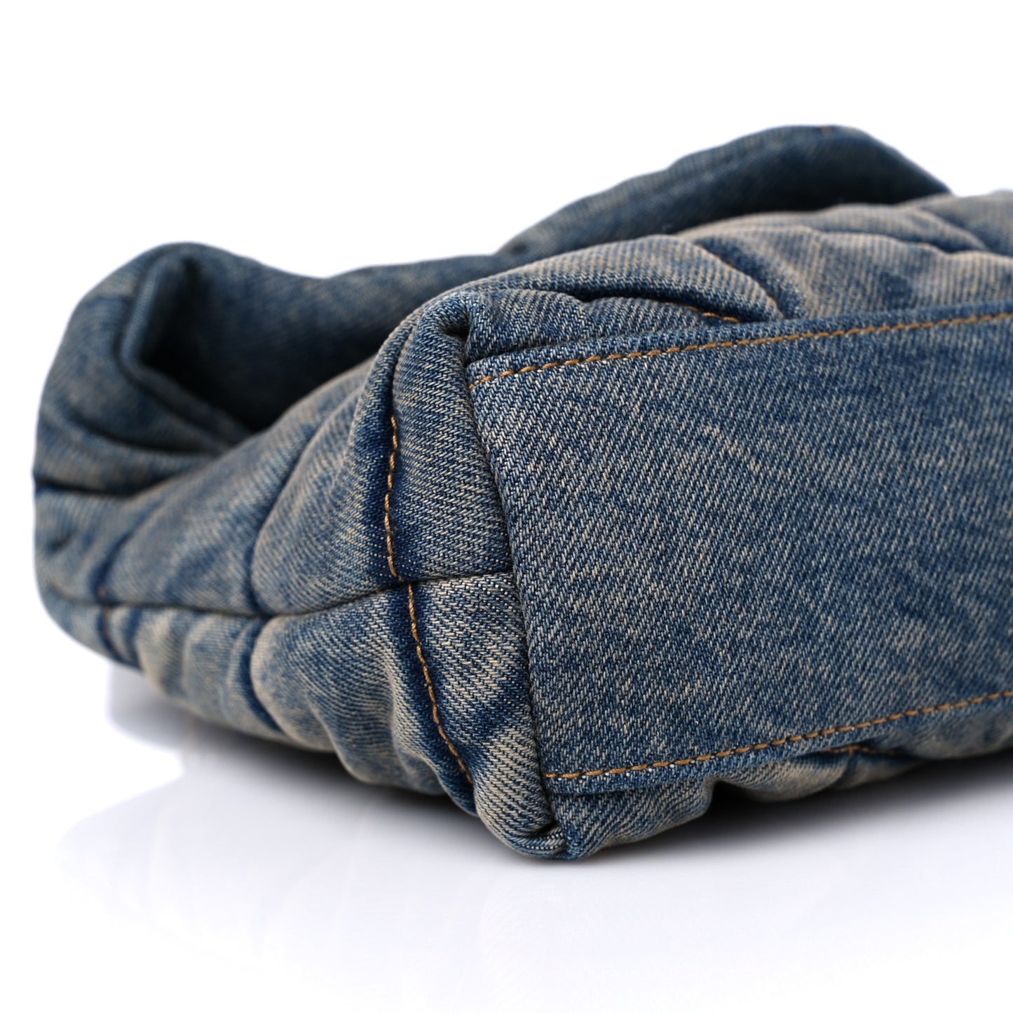 Denim Quilted Toy Loulou Puffer Monogram Chain Satchel Rodeo Blue