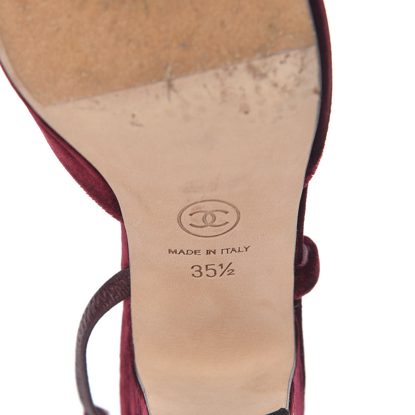 Velvet Grosgrain Cap Toe CC Slingback Pumps 35.5 Burgundy Black