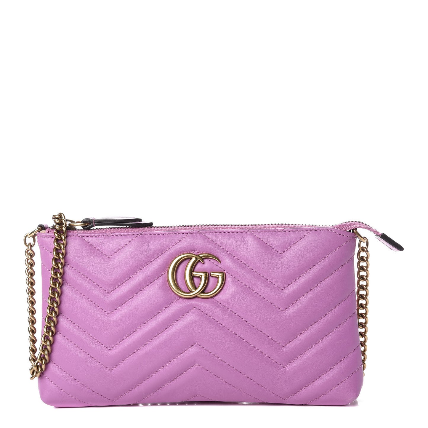 Calfskin Matelasse Mini GG Marmont Chain Bag Candy Mousse