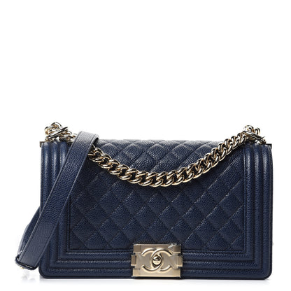 Chanel Caviar Quilted Medium Boy Flap Dark Blue 1 of 11