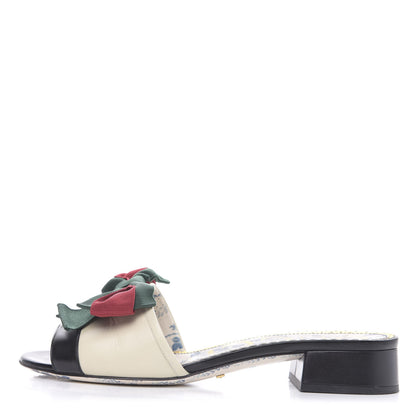 Gucci Malaga Kid Sackville Web Bow Slide Sandals 36 White 1 of 10