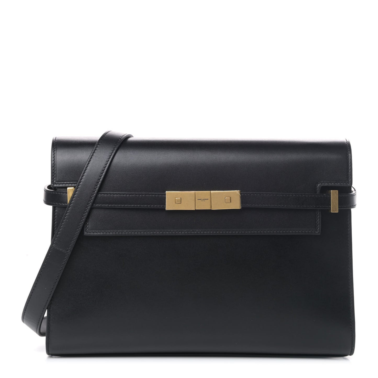 Smooth Calfskin Manhattan Shoulder Bag Black