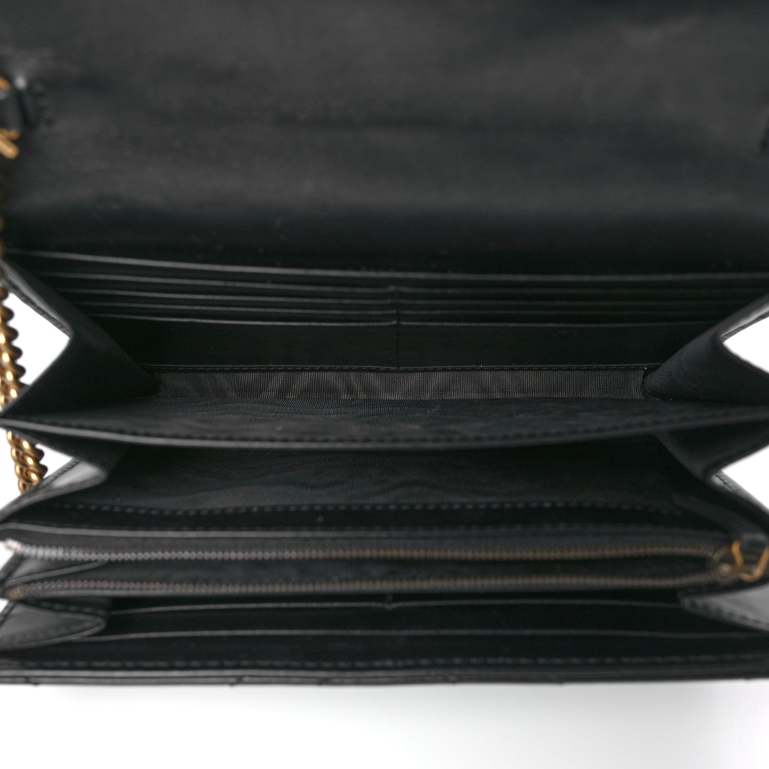 Gucci Calfskin Matelasse GG Marmont Chain Wallet Black 5 of 10