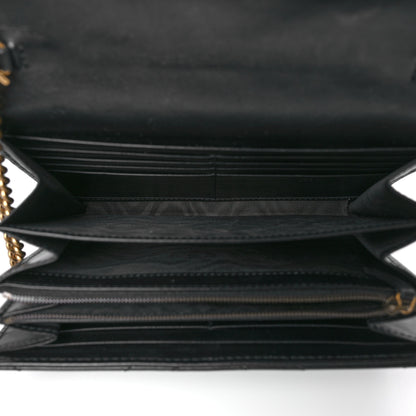 Gucci Calfskin Matelasse GG Marmont Chain Wallet Black 5 of 10
