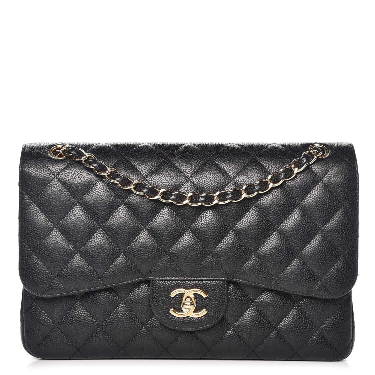 Chanel Caviar Quilted Jumbo Double Flap Black 1 of 13