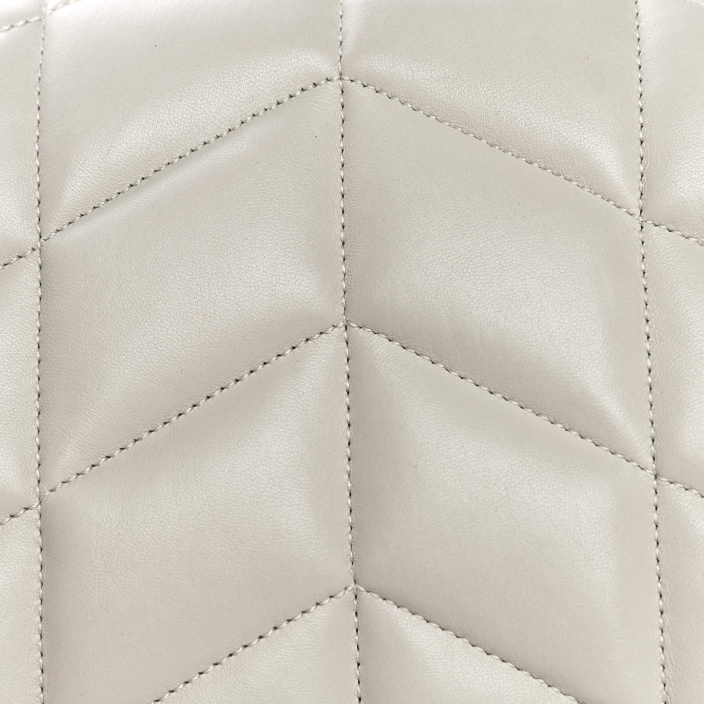 Lambskin Quilted Toy Loulou Puffer Monogram Chain Satchel Blanc Vintage