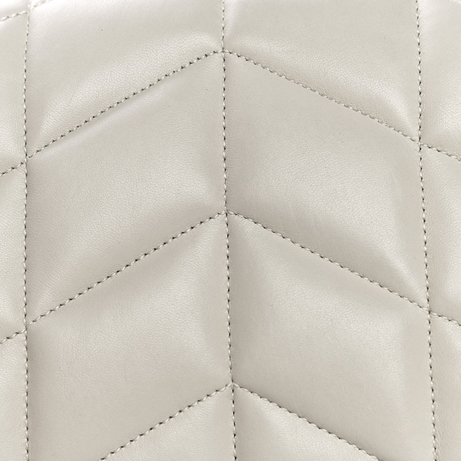 Saint Laurent Lambskin Quilted Toy Loulou Puffer Monogram Chain Satchel Blanc Vintage 13 of 16