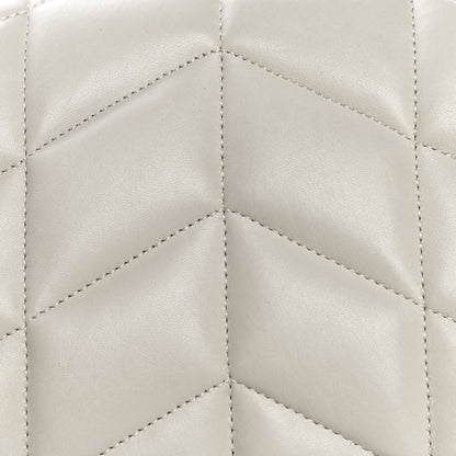 Saint Laurent Lambskin Quilted Toy Loulou Puffer Monogram Chain Satchel Blanc Vintage 13 of 16