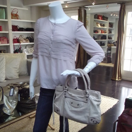 Chevre Classic Hardware Purse White