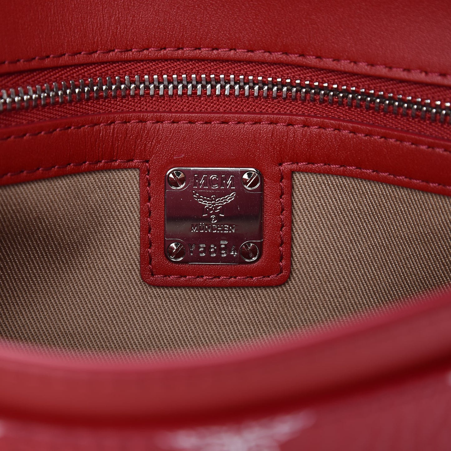 Visetos Monogram Medium Millie Crossbody Bag Ruby Red
