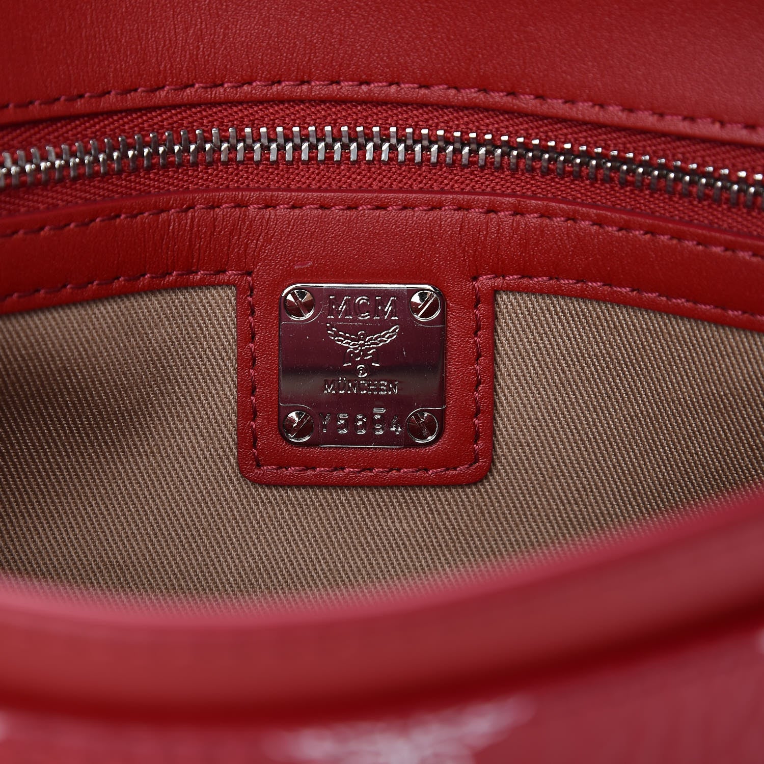 MCM Visetos Monogram Medium Millie Crossbody Bag Ruby Red 6 of 8