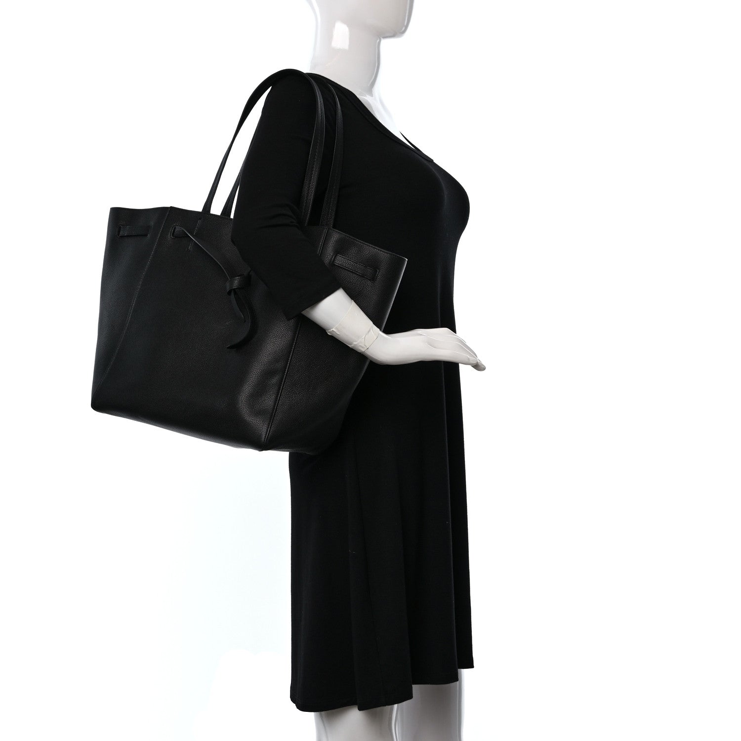 Celine Soft Grained Calfskin Small Belt Cabas Phantom Black 2 of 9