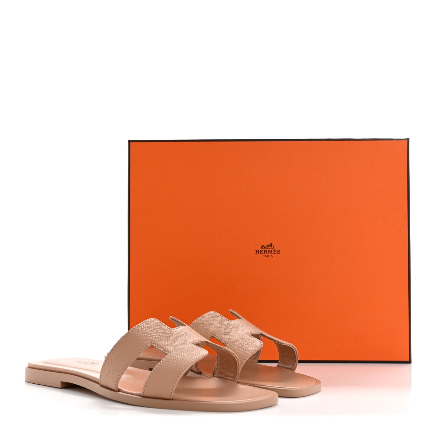 Hermes Epsom Oran Sandals 37.5 Beige Perlino 10 of 10