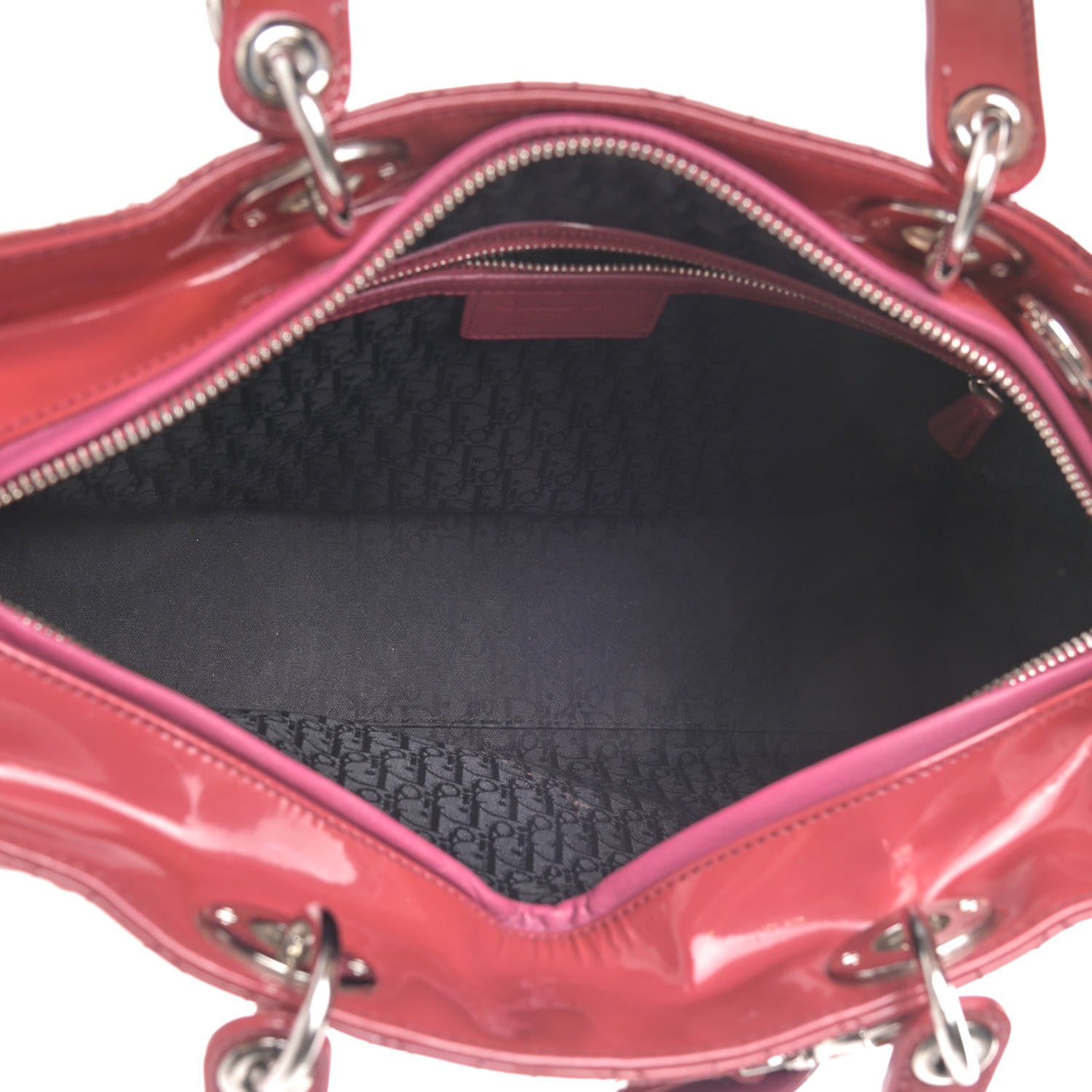 Christian Dior Patent Cannage Large Lady Dior Fuchsia 4 of 8
