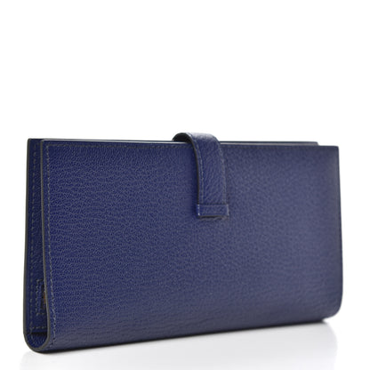 Hermes Chevre Mysore Bearn Gusset Wallet Bleu Encre 3 of 10