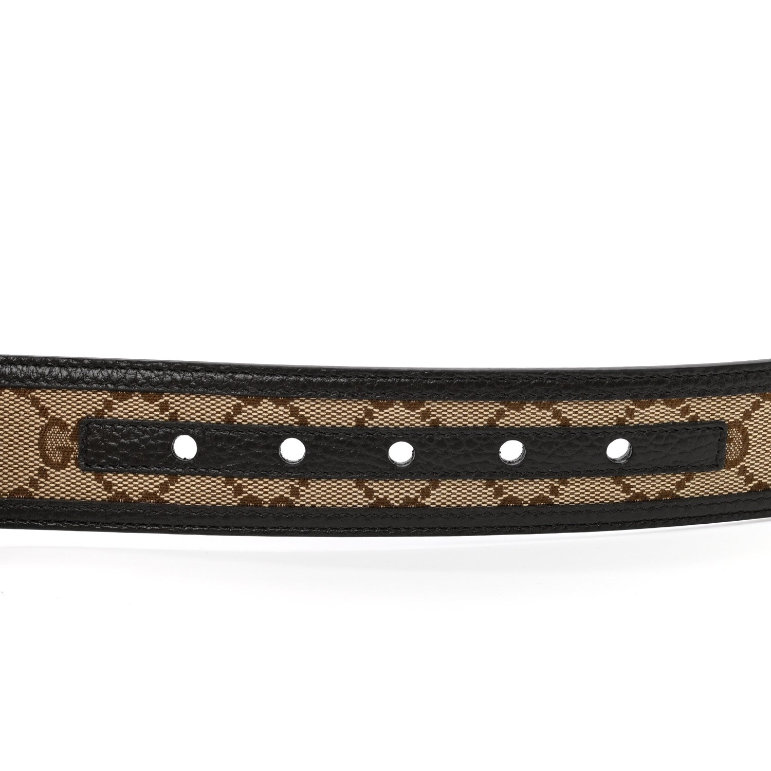 Gucci Monogram Dollar Calfskin 40mm Belt 85 34 Beige Ebony Testa di Moro 5 of 6