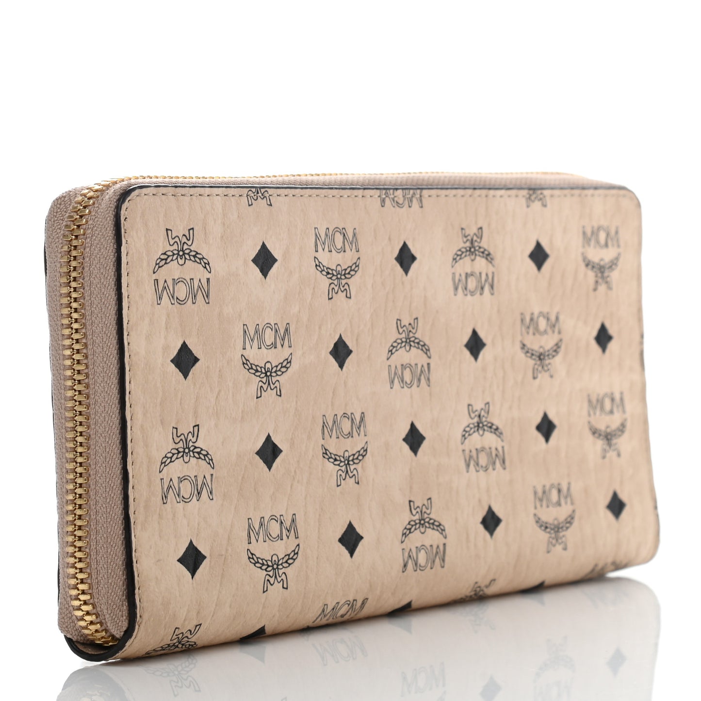 Visetos Large Zip Around Wallet Beige