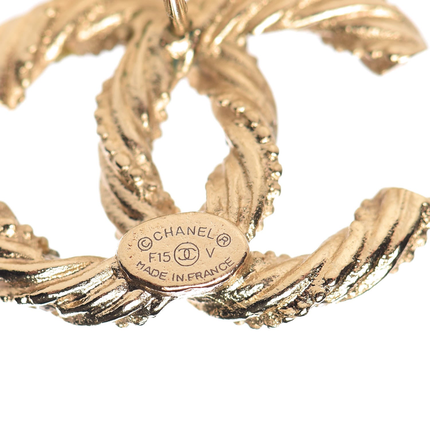 Chanel Crystal Twisted CC Earrings Gold 4 of 5
