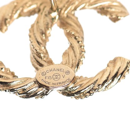 Chanel Crystal Twisted CC Earrings Gold 4 of 5